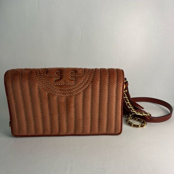 Authentic Tory Burch Velvet Fleming Crossbody - Picture 1 of 13